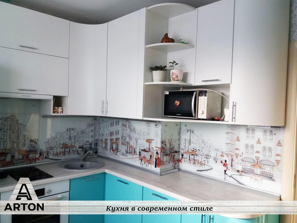 Кухня на заказ "Голубая волна"