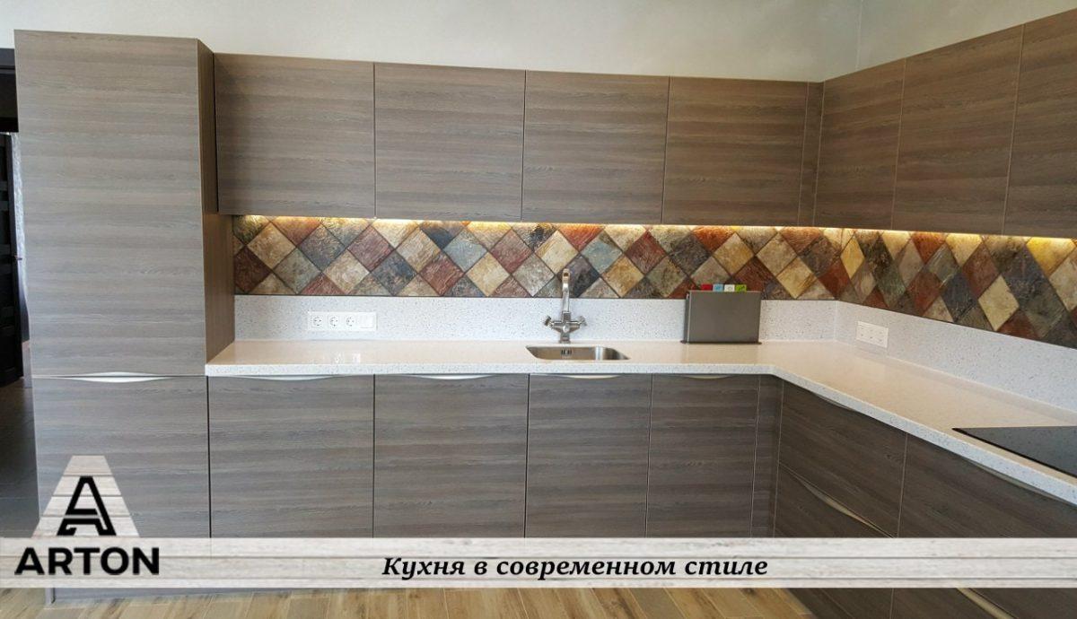 Кухня на заказ с интегрированными ручками